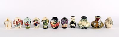 Lot 145 - Eleven Miniature Vases by Moorcroft