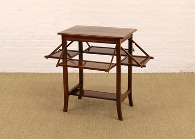 Lot 210 - An Edwardian Campaign-Style Rosewood Tea/Serving Table