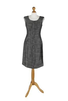 Lot A Grey Checked Dress and Dress Coat by Valentino Couture