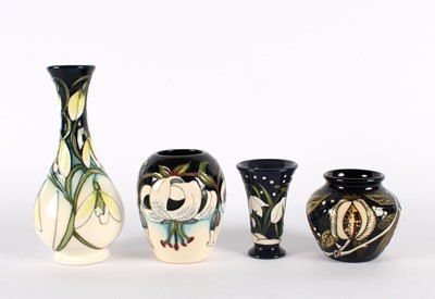 Lot 142 - Four Navy Vases by Moorcroft