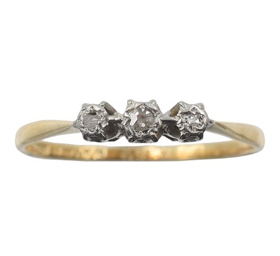 Lot 93 - An 18ct gold and diamond 3-stone ring