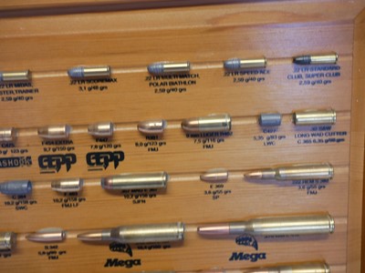 Lot 711 - Lapua Cartridge display board, with inert...