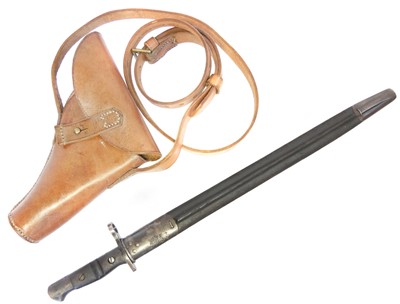 Lot 240 - P14 Remington bayonet and scabbard, also a...