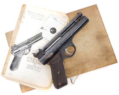 Lot 142 - Webley Senior .22 air pistol, with cylinder...