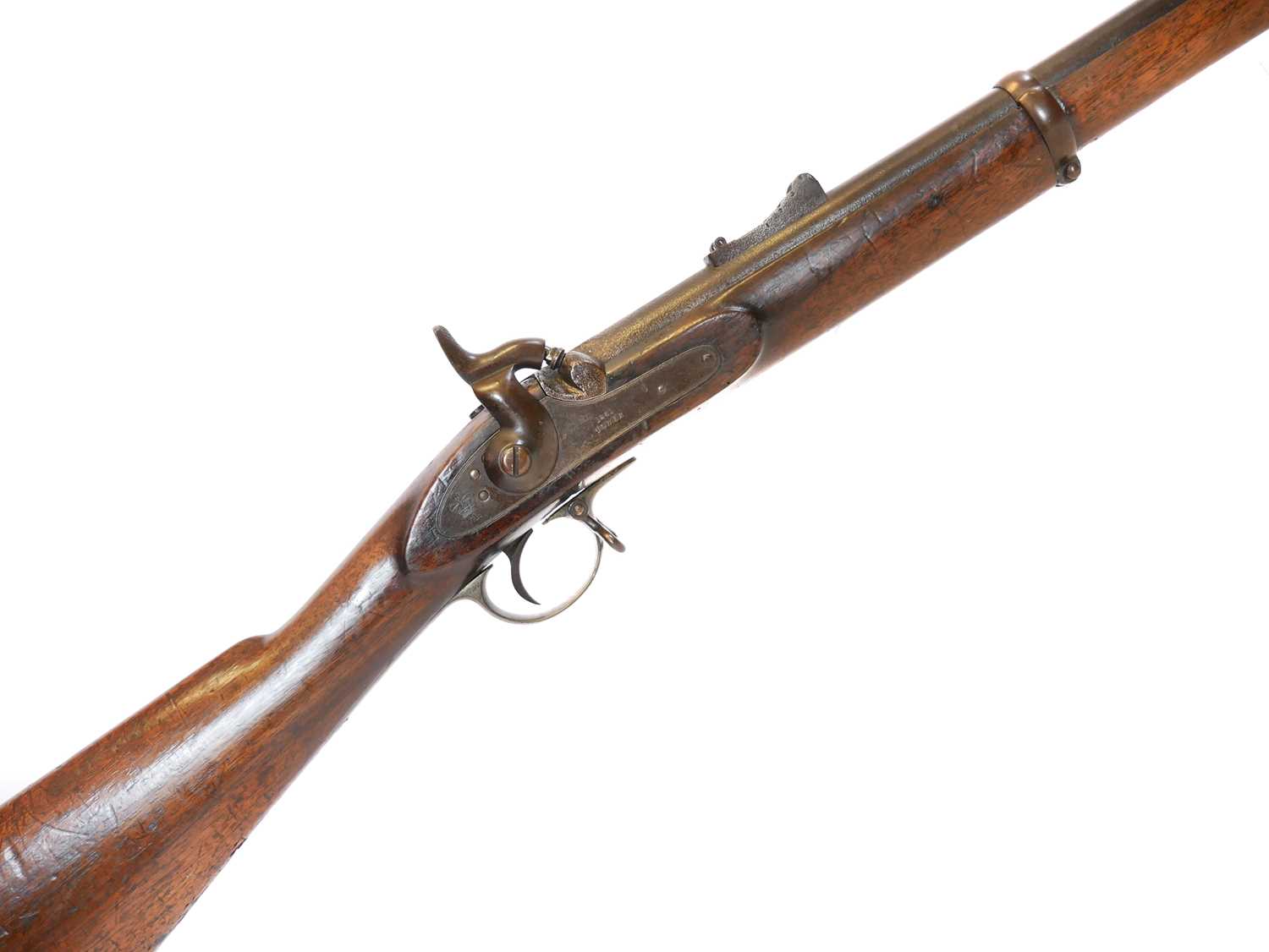 Lot 54 - Enfield P53 percussion rifle, 39inch barrel...