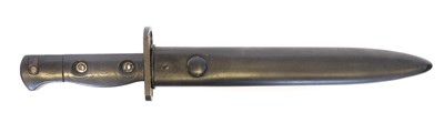 Lot 236 - SLR L1A3 bayonet and scabbard, stamped D65. WE...