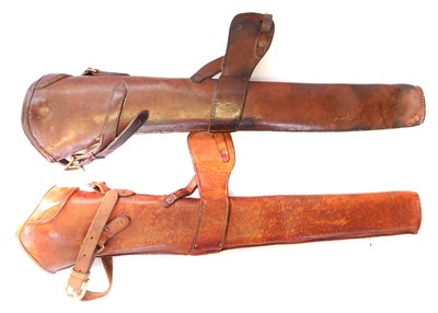 Lot 273 - Two leather cavarly carbine holsters, the...