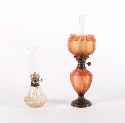 Lot 285 - A Victorian Silver Mounted Table Oil Lamp