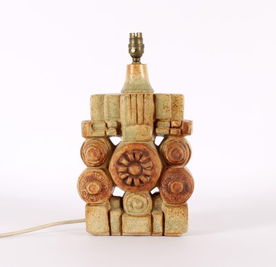Lot Large 'Brutalist' Pottery Lamp Base
