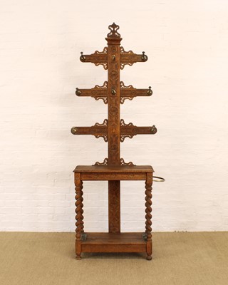 Lot 222 - A Late Victorian Oak Hall Stand