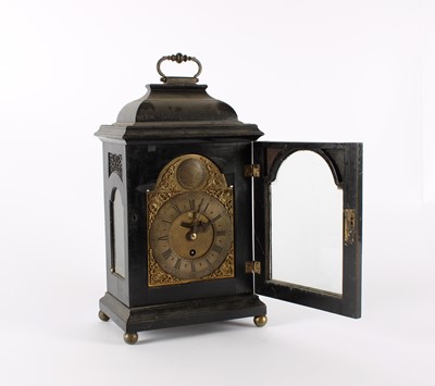 Lot 159 - A George I or II Ebonised Caddy Top Bracket Clock