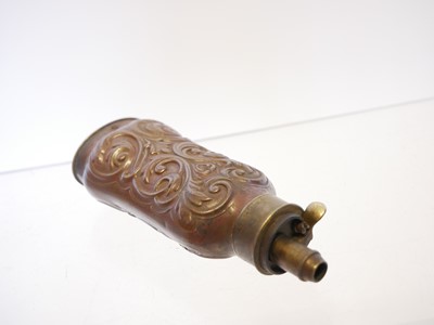 Lot 710 - Three-way powder flask, with copper body...