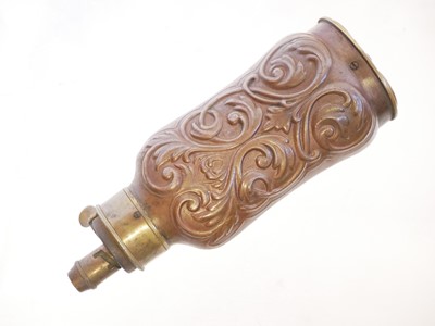 Lot 710 - Three-way powder flask, with copper body...