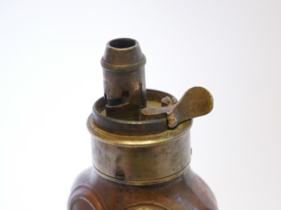 Lot 710 - Three-way powder flask, with copper body...
