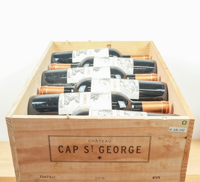 Lot 16 - 12 bottles in OWC Chateau Cap St-George Saint-Georges-St Emilion 2016