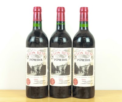 Lot 9 - 3 bottles Clos Rene Pomerol 1982