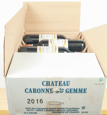 Lot 31 - 12 bottles in OC Chateau Caronne Ste Gemme Cru Bourgeois Haut-Medoc 2016