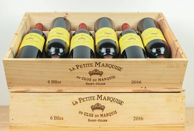 Lot 59 - 12 bottles in two x 6 OWC’s La Petite Marquise du Clos du Marquis St Julen 2016