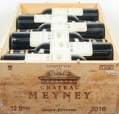 Lot 75 - 12 bottles in OWC Chateau Meyney Cru Bourgeois St Estephe 2016