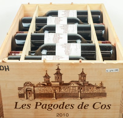 Lot 14 - 12 bottles in OWC ‘Les Pagodes’ de Cos (2nd Wine of Chateau Cos d’Estournel Grand Cru Classe) St Estephe 2010