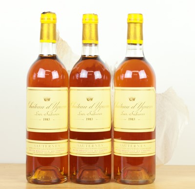 Lot 84 - 3 bottles Chateau d’Yquem Premier Grand Cru Classe Sauternes 1983