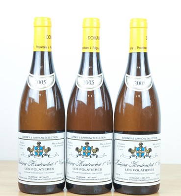 Lot 23 - 3 bottles Puligny-Montrachet Premier Cru ‘Les Folatieres’ Domaine Leflaive 2005
