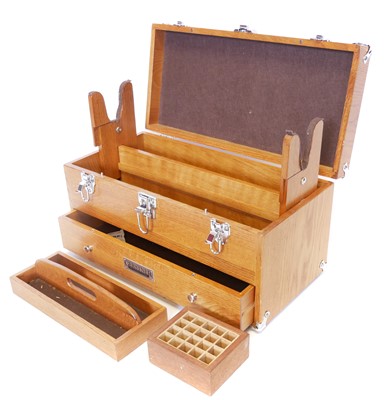 Lot 791 - Gerstner oak shooting / range box, with single...