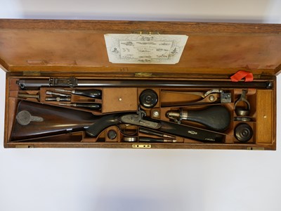 Lot 47 - Cased Alexander Henry .451 percussion target...