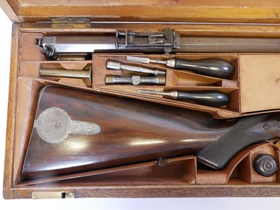 Lot 47 - Cased Alexander Henry .451 percussion target...