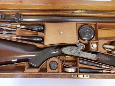 Lot 47 - Cased Alexander Henry .451 percussion target...