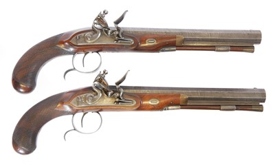 Lot 6 - Fine pair of 30 bore flintlock duelling...