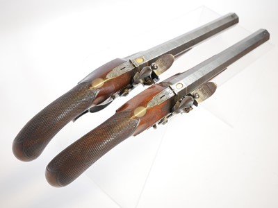 Lot 6 - Fine pair of 30 bore flintlock duelling...
