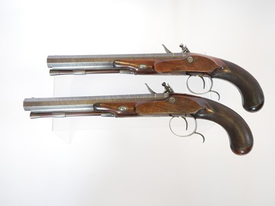 Lot 6 - Fine pair of 30 bore flintlock duelling...
