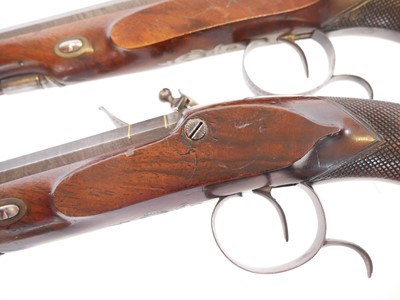 Lot 6 - Fine pair of 30 bore flintlock duelling...