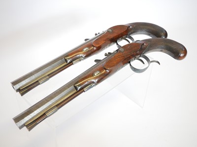 Lot 6 - Fine pair of 30 bore flintlock duelling...