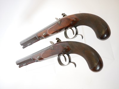 Lot 6 - Fine pair of 30 bore flintlock duelling...