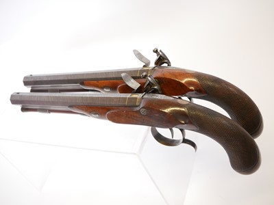 Lot 6 - Fine pair of 30 bore flintlock duelling...