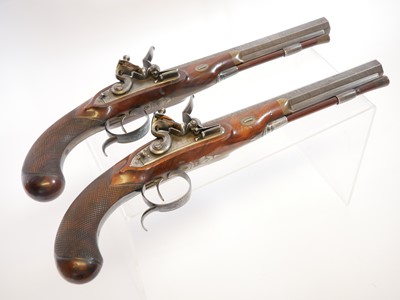 Lot 6 - Fine pair of 30 bore flintlock duelling...
