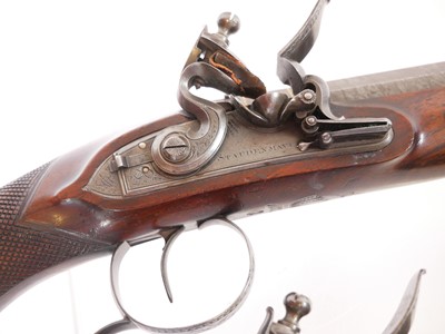 Lot 6 - Fine pair of 30 bore flintlock duelling...