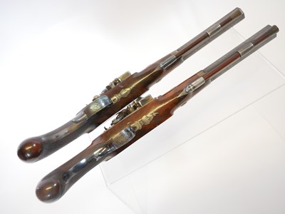 Lot 6 - Fine pair of 30 bore flintlock duelling...