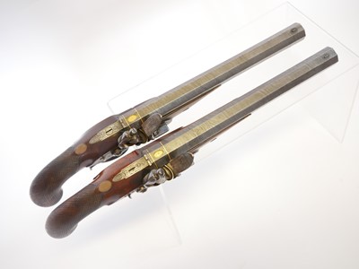 Lot 6 - Fine pair of 30 bore flintlock duelling...
