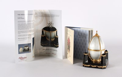 Lot An 'Order of St. John' Silver Gilt and Enamel Limited Edition Egg by Sarah Fabergé