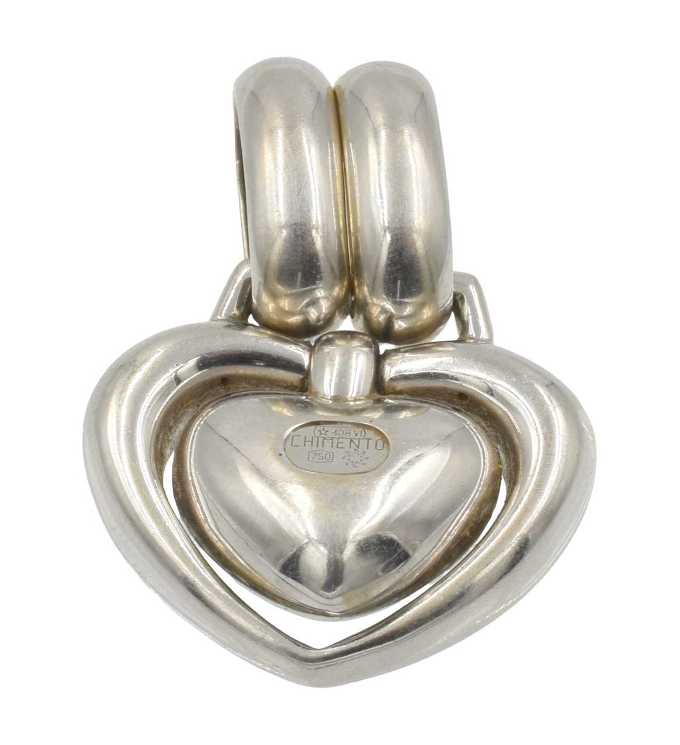 Lot An 18ct white gold hefty heart pendant by Chimento