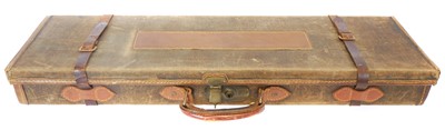 Lot 788 - Green canvas and leather travelling case, the...