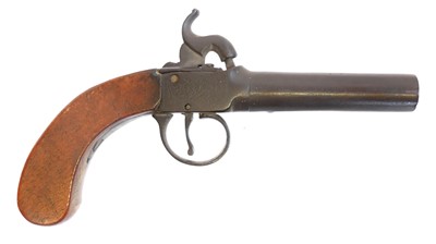 Lot 11 - Percussion 64-bore pocket pistol, 3inch barrel...