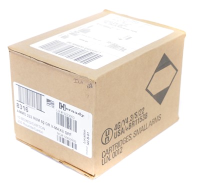 Lot 746 - Hornady .222 ammunition, 200 rounds with 50...