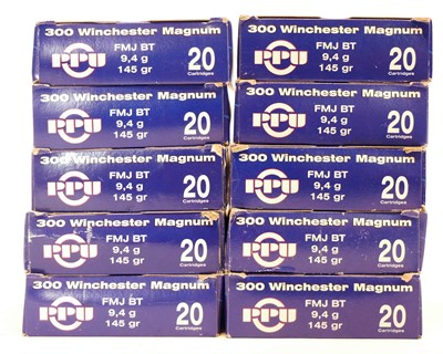 Lot 750 - PPU .300 Win Mag ammunition, 200 rounds with...