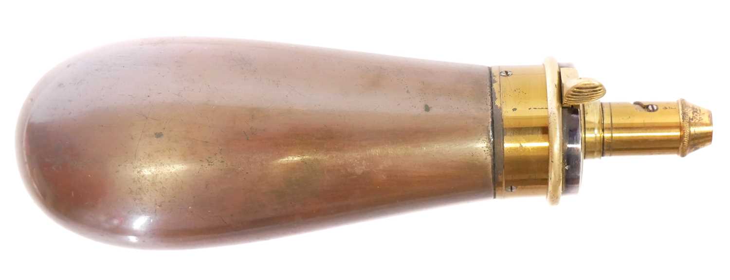 Lot 694 - James Dixon and Sons powder flask, for an 1851...