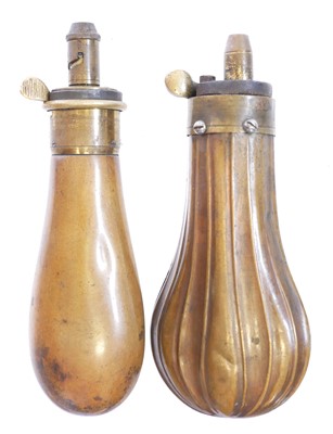 Lot 696 - Two 120 bore revolver powder flasks, one...