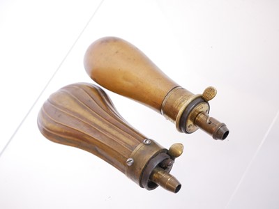 Lot 696 - Two 120 bore revolver powder flasks, one...